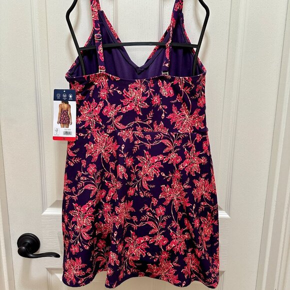 New Lands' End One Piece Swimsuit Size M Feminine Tulip Wrap Swim Dress Tropical - Picture 9 of 16
